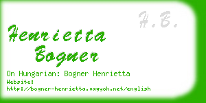 henrietta bogner business card